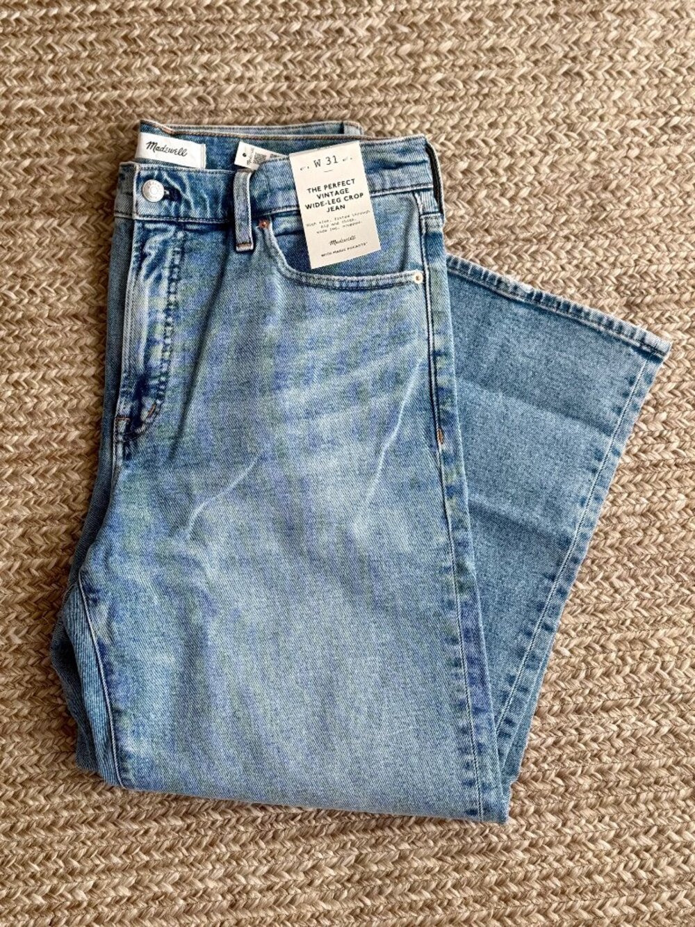 NWT Madewell The Perfect Vintage Wide-Leg Crop Jean
